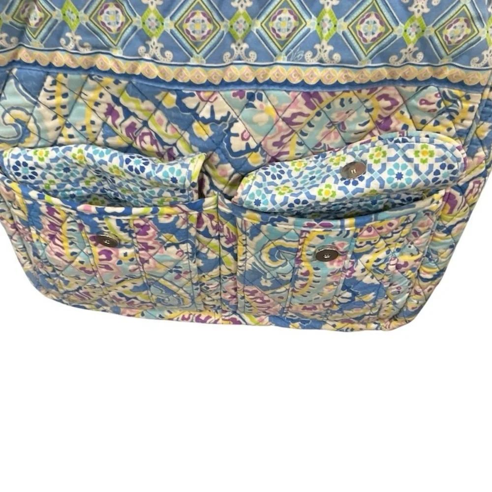 Vera Bradley Retired Capri Blue Large Quilted Paisley Shoulder Tote Bag - Picture 12 of 12